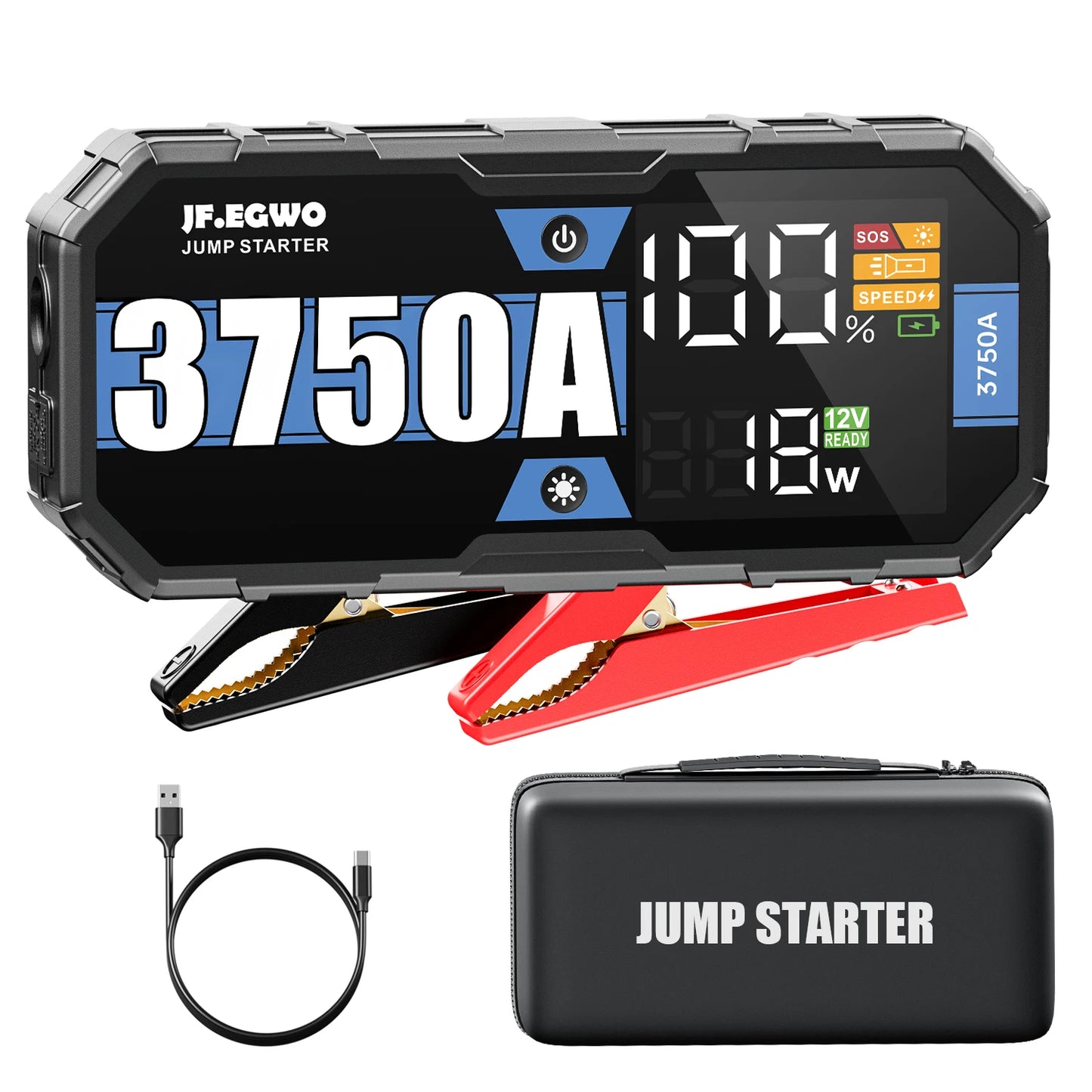 AdoreTrip Car 6000A Portable 12V Jump Starter Power Bank 12V Auto Battery Charger Booster Starting Device With Led Light