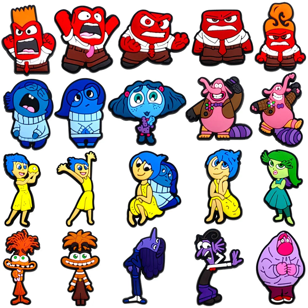 Hot Sales Cartoon Hot Toys Inside Out Series PVC Shoe Accessories Wristbands Slipper Decoration DIY Creativity Party Gifts