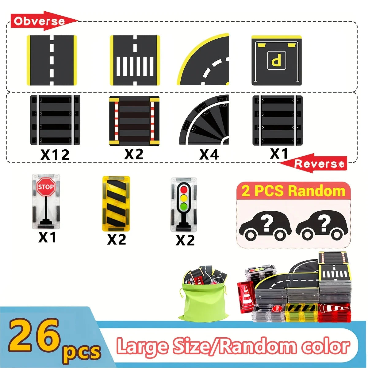 Magnetic Building Blocks Toys Magnetic Force Plate Track, with Small Car Creative DIY Track Building Assembly Toys