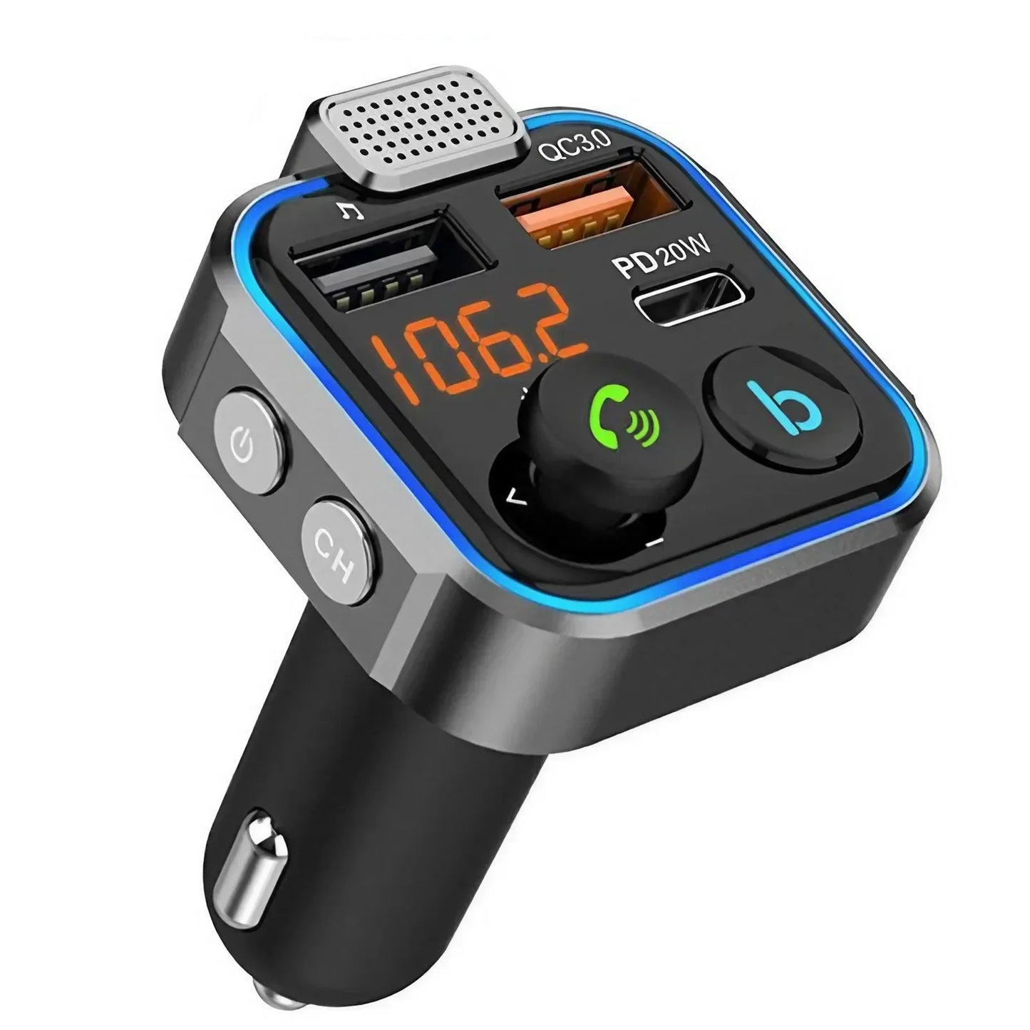 Bluetooth 5 0 FM Transmitter QC3 0 Fast Charger MP3 Player Car Wireless Audio Receiver Hands Free Car Charger Adapter for Phone