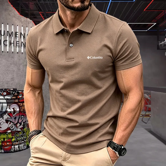 100% pure cotton 2026high-end brand men's short sleeve polo shirt summer fashion luxury logo embroidered golf top casual T-shirt