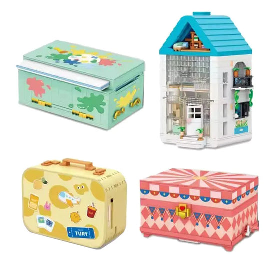 Secret Box Streetscape Mini Diamond Building Block Villa Art Studio Room Circus Building Brick City Street View Creative Toy