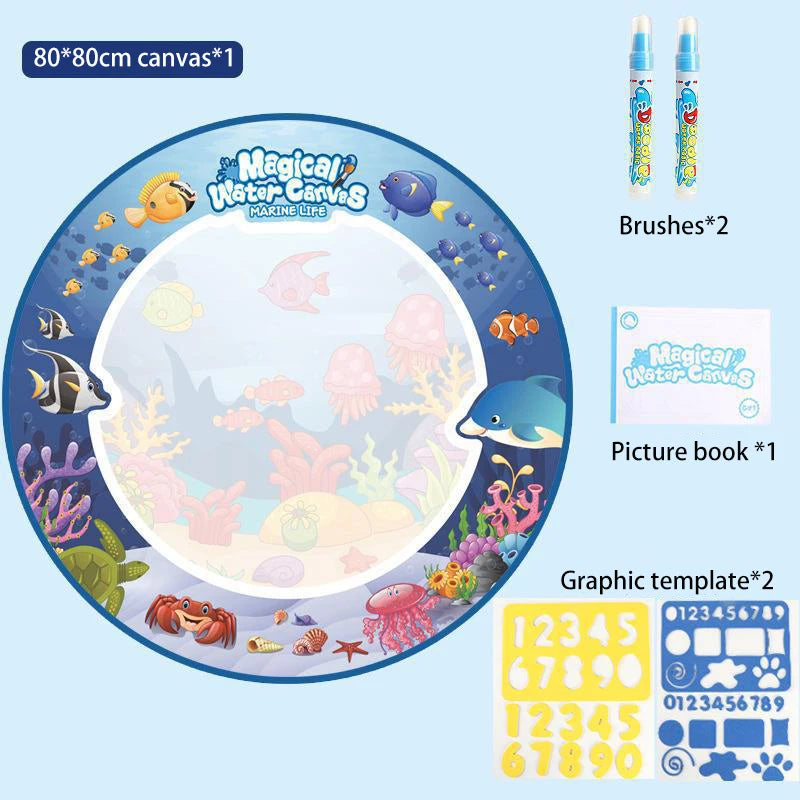 100x80CM Magic Water Drawing Mat Toys Coloring Doodle With Reusable Fluorescent Pen Painting Board Magic Toys Mat Kids Gifts