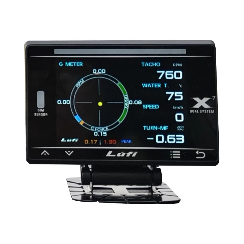 LUFI X7 4th Gen OBD Gauge Multi-Function Car Monitor for Coolant/Exhaust Temp & Turbo RPM with RGB LED Universal Diagnostic Tool