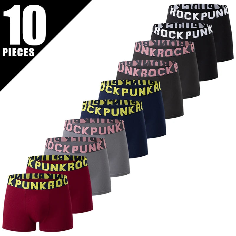 4/10 Piece Set Of Multi-color Men's Underwear Comfortable And Soft Cotton Flat Angle Pants Elastic Waist Sports Base Shorts