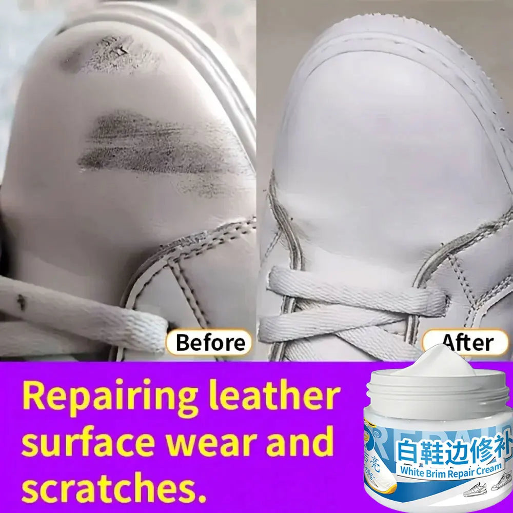 New White Shoe Edge Restorer 50g Professional Shoe Repair Cream for Sneakers Boots Leather Simple Peration Easy Apply Color Fix