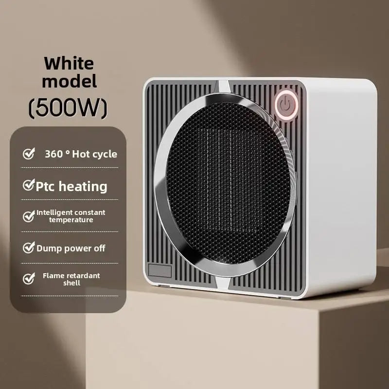500W Compact Energy Saving Low Power Ceramic PTC Electric Heater Smart Fan Heater with Overheat Protection Fast Heating