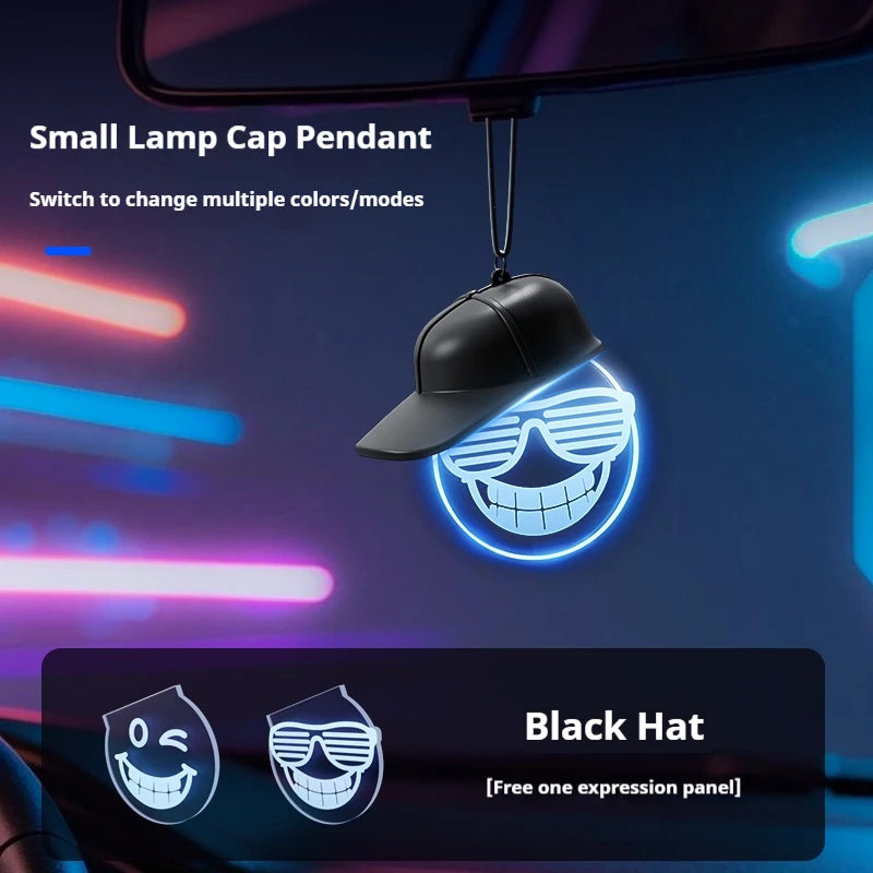 Creative Retro Car Pendant, Luminous Light Bulb Hanging Decoration, High-end Auto Atmosphere Light, Rearview Mirror Decor
