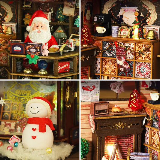 DIY Wooden Christmas Wonderland Cottage Bookend Toy Model Handmade Assembly Kit 3D Puzzle 100-500 Pieces 14 Years & up