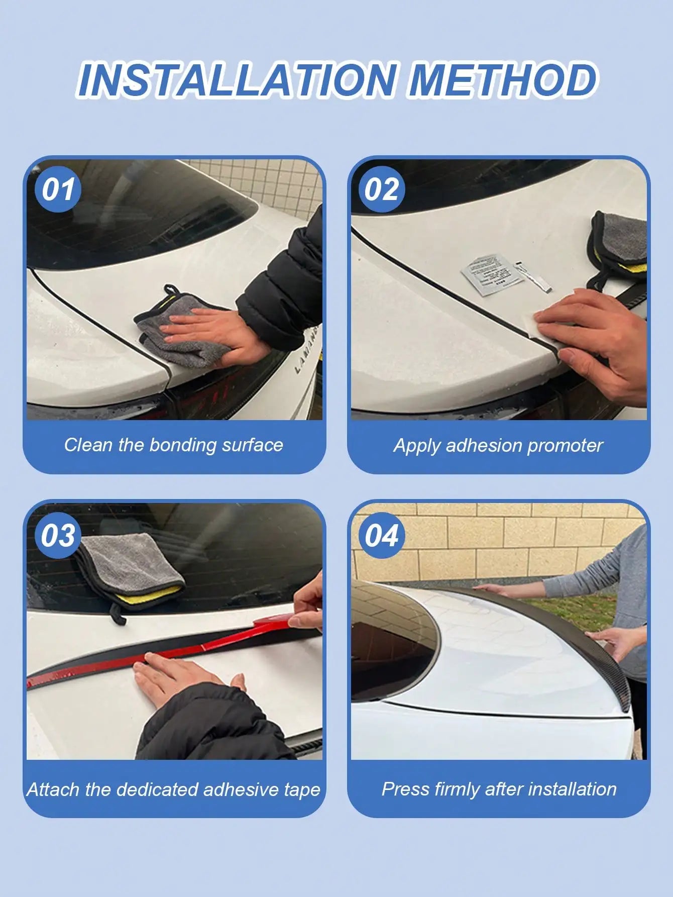Universal Car Spoiler - DIY Trunk Spoiler Wing, Suitable for Sedans/Hatchbacks/SUVs, Stylish Car Upgrade