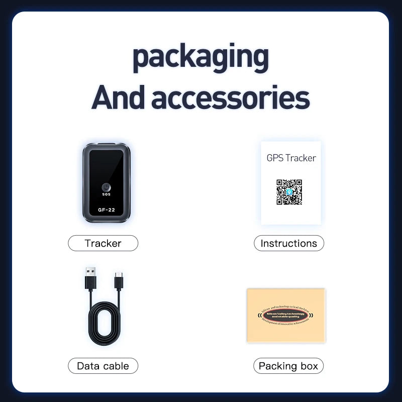 GF22 Car Anti-Lost Tracker Magnetic Mini Car GPS Locator Recording Tracking Device With Voice Control Wifi LBS GPS Position