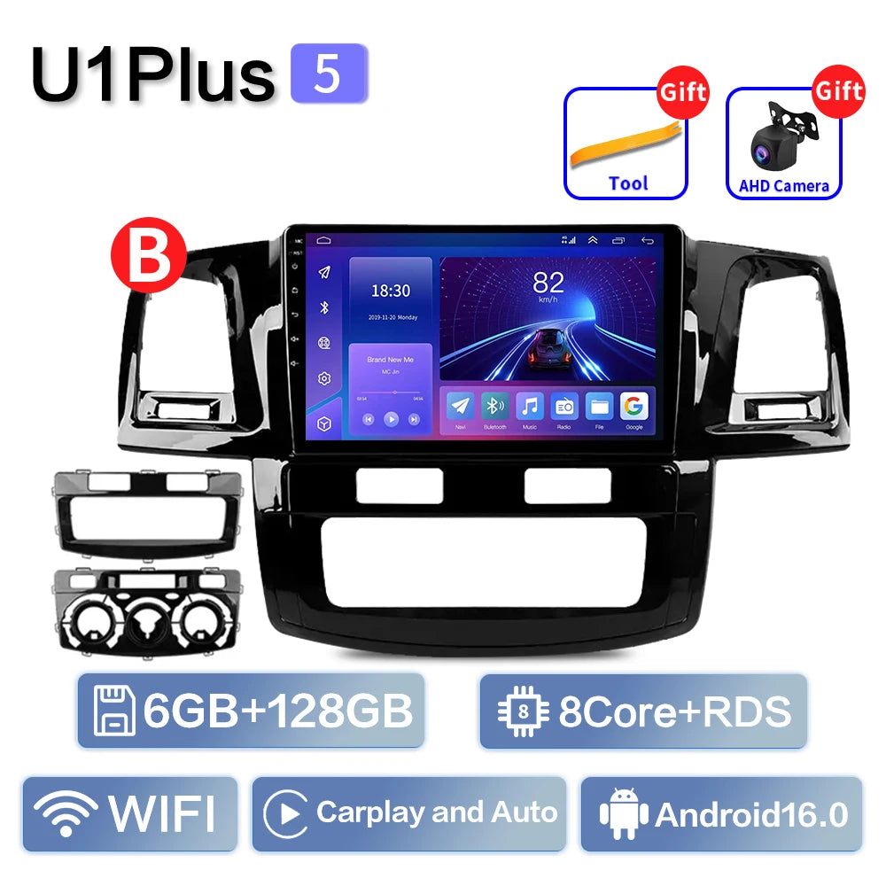 For Toyota Fortuner HILUX Revo Vigo 2007-2015 Multimedia Video Player Stereo GPS Android 16 2din Carplay Car Radio