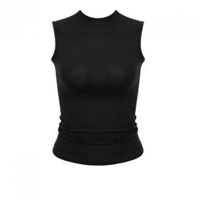 Yedinas Black Back Sheer Summer Tank Tops Sexy Sleeveless Tees Original Design Tanks Slim Korean Fashion Chic 2000s Clothes Y2k