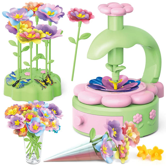Flower Bouquets Toys DIY Craft Kits Toys for Kids Handmade Flowers Market Toy Girls Christmas Birthday Gift