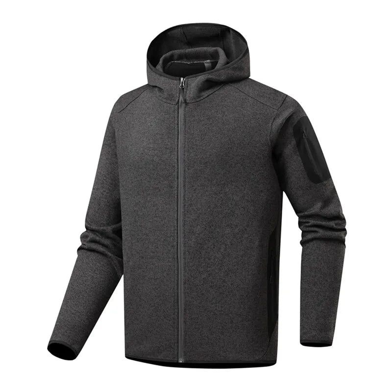 2026 Outdoor Men's Fashion Mountaineering, Casual Sports, Fishing, Alternative Fleece Jacket, Spring and Autumn Hooded Jacket