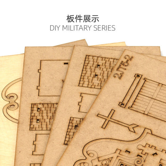 1/72 Scale Western Town Wooden Model Kit DIY Assembly for Display and Scene Building