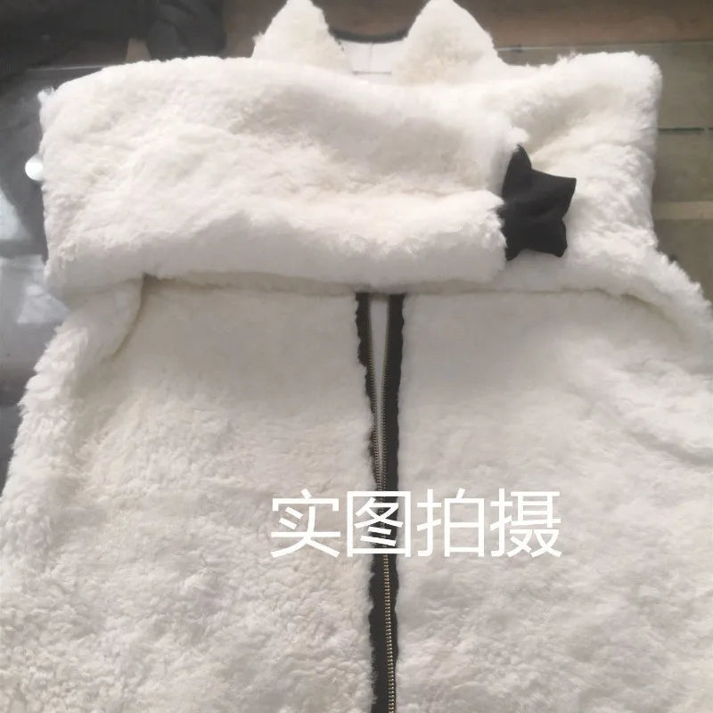 Winter Real Sheepskin Jacket Men Women Sheepskin Fur Coat Long Sleeve Coat Warm Thickened Outerwear Cashmere Clothing Zipper