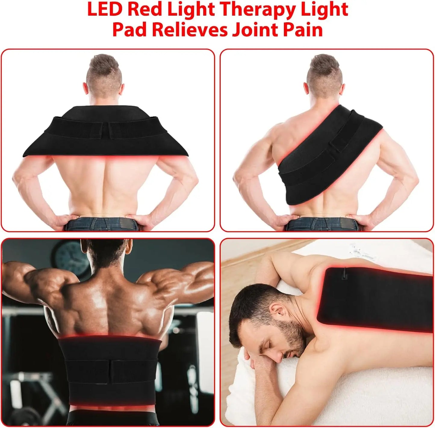 Red Light Therapy Pad Wearable 660&850 nm Infrared Light Therapy Mat Devices Large Wrap Belt for Body Joint Muscle Pain Relief