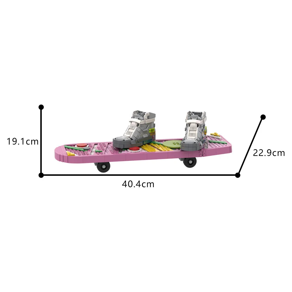 MOC Movie Back to the Future Skateboard Building Blocks Model High Tech Skateboard Shoes Creative Bricks Toys Kids Birthday Gift