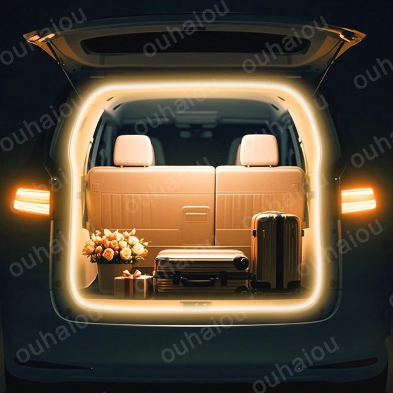 For Toyota Voxy 70 80 90 series trunk light modification light Atmosphere lights White warm white Rear Trunk LED Light Bar