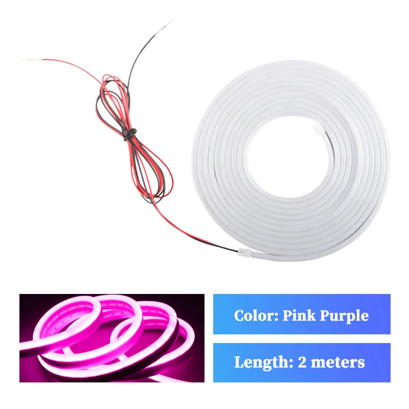 Dynamic Flowing Welcome Lights - Fireproof Silicone LED Strip for Universal Trunk 2m/4m Easy Install No Wiring ,Sync Car Light