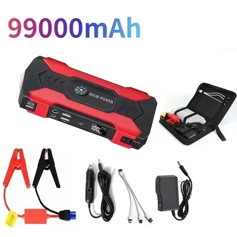99800mAh Car Jump Starter 3000A Starting Device Portable Power Bank Battery Starter Launcher For Car Booster Articles
