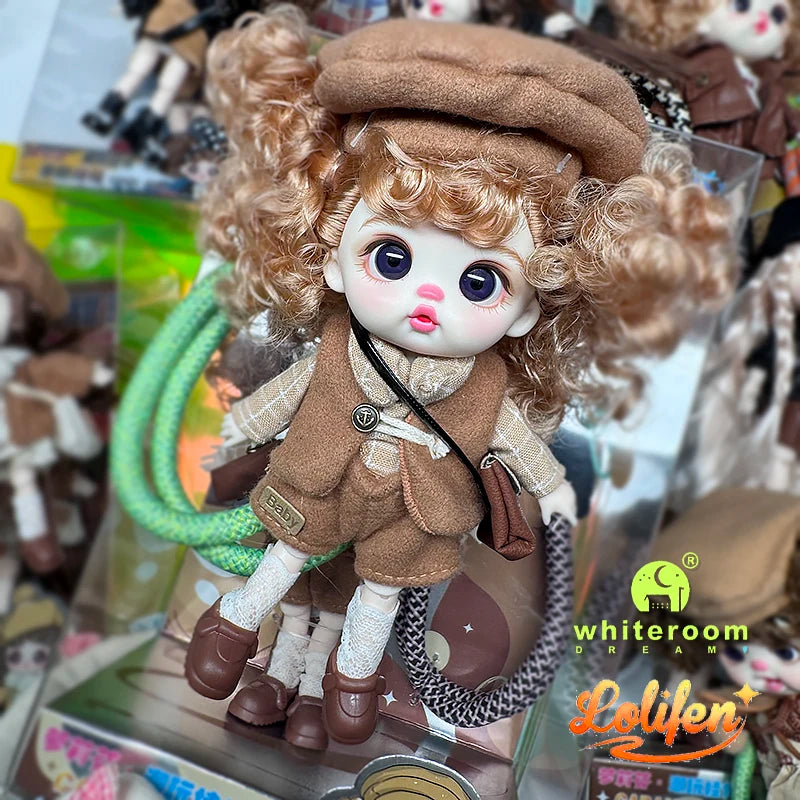 13cm Bjd Doll Trendy Collectible Toy Four Series Styles Changeable Outfit Phone Backpack Pendant Free Dopamine Color Lanyard Mul