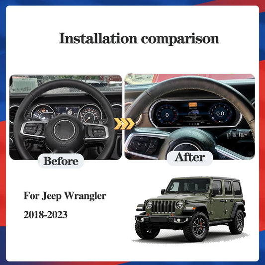 12.3''Digital instrument cluster For Jeep Wrangler 2018-2023 Odometer, speedometer cluster,Virtual Cockpit