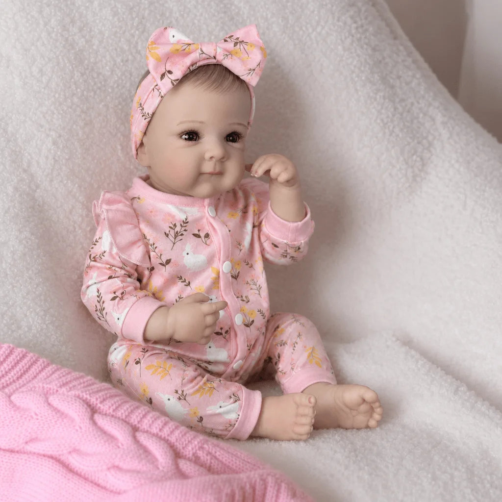 BZDOLL 45 CM Lifelike Full Vinyl Body Reborn Baby Doll 18 Inch Real-Look Design with 3D-Skin Fashion Birthday Gift for Girls