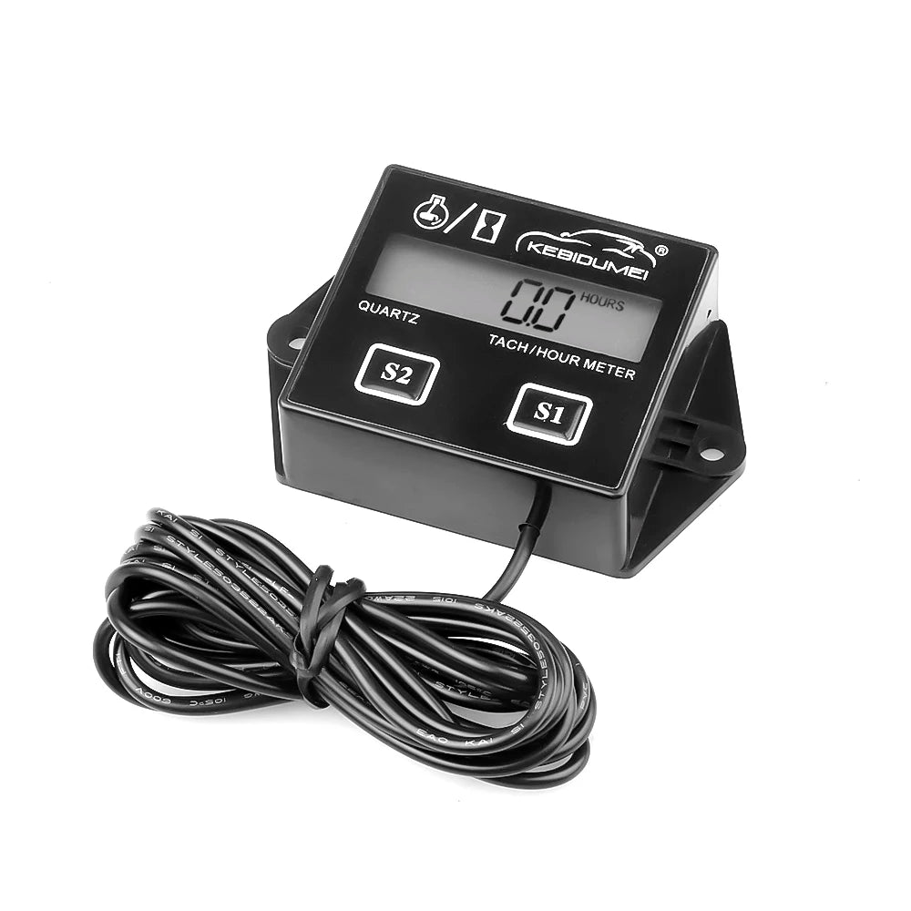Digital Motor Speedmeter – Engine Hour Meter Tachometer Gauge, RPM LCD Display for Gasoline 2 Stroke 4 Stroke