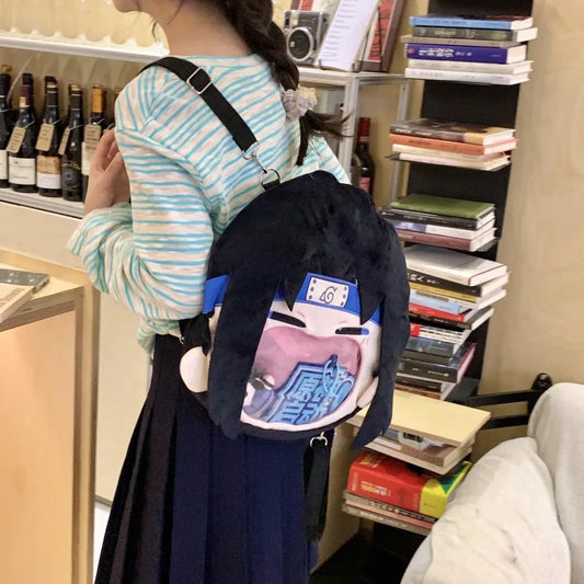 Cartoon Naruto Sasuke Backpack Anime Figure Gaara Itabag High-Capacity Travel Transparent Makeup Storage Bag Doll Toys Gifts