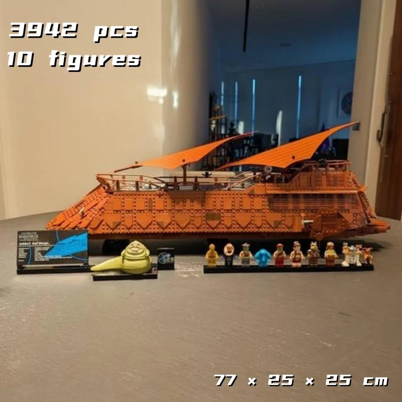 Cheapest 3942pcs Ucs Jabba Sail Barge Bricks Dispaly Model Space Movie Building Blocks Assemble Toy for Home Decor Adults Gift B