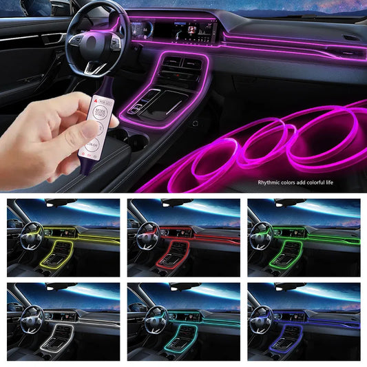 22 Modes 20 Colors 1-5M Car USB RGB LED Light Strip Interior Ambient Light Hand Control Invisible Fiber Optic Atmosphere Lamp
