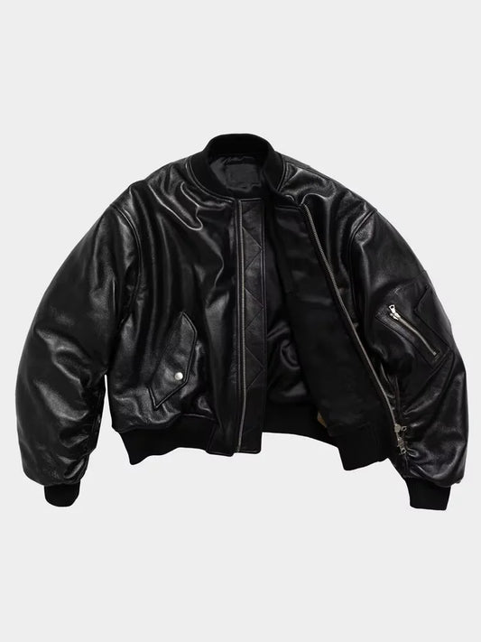Mauroicardi Autumn Cool Handsome Black Thickened Warm Pu Leather Bomber Jacket Men Zipper Luxury Designer American Clothes 2025