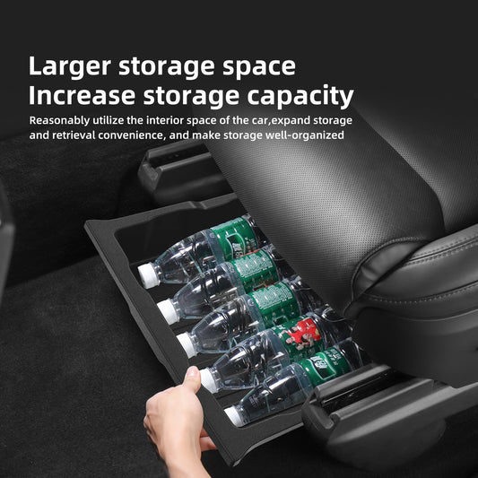 For Tesla Model X Under Seat Storage Box Car Interior Accessories Drawer Type Storage Organizer Lower Box Case 2023-2026