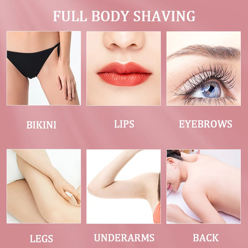 Kemei Multi-function 4in1 BeautyTrimmer Set Lady Shave Epilator Rechargeable for Legs Arms Armpit Bikini Backs Face Hair KM-6637