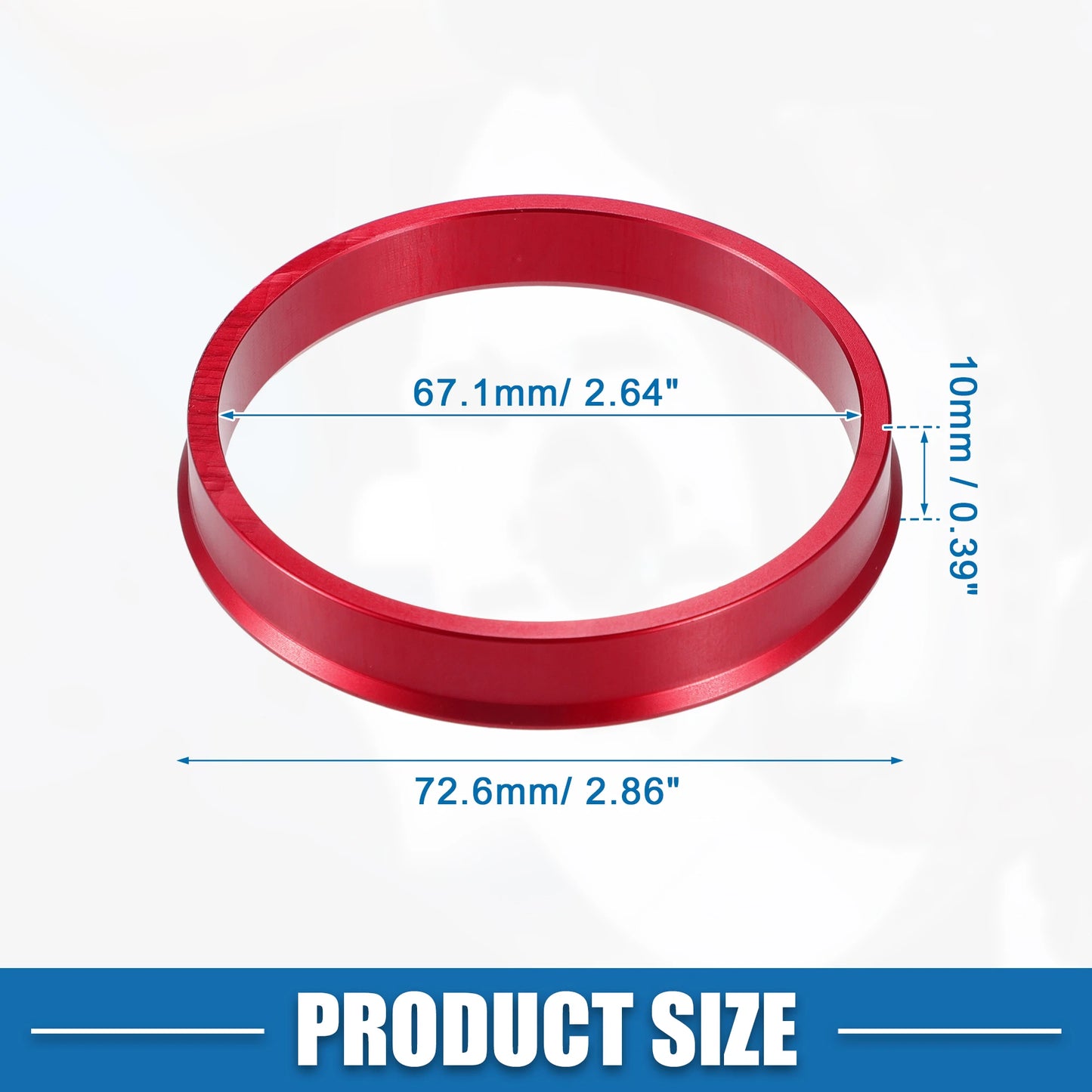 UXCELL 4pcs OD 72.6mm 73.1mm to ID 57.1mm 60.1mm 67.1mm 65.1mm Car Tire Centering Hub Centric Rings Wheel Bore Center Red