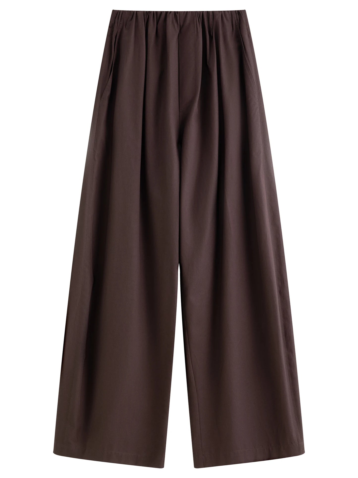 FSLE 2026 Spring Women's Wide Leg Pants Relaxed Fit High Waist Trousers with Draping Straight Cut Minimalist Casual Lounge Pants