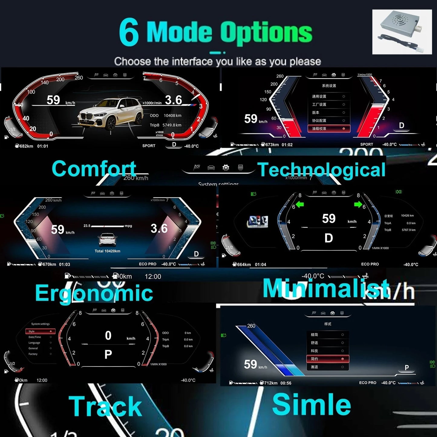 Cluster Dashboard For BMW F10 F15 F16 F25 F02 F07 X3 X4 X5 X6 5 Series speedometer LCDinstrument panel digital instrument