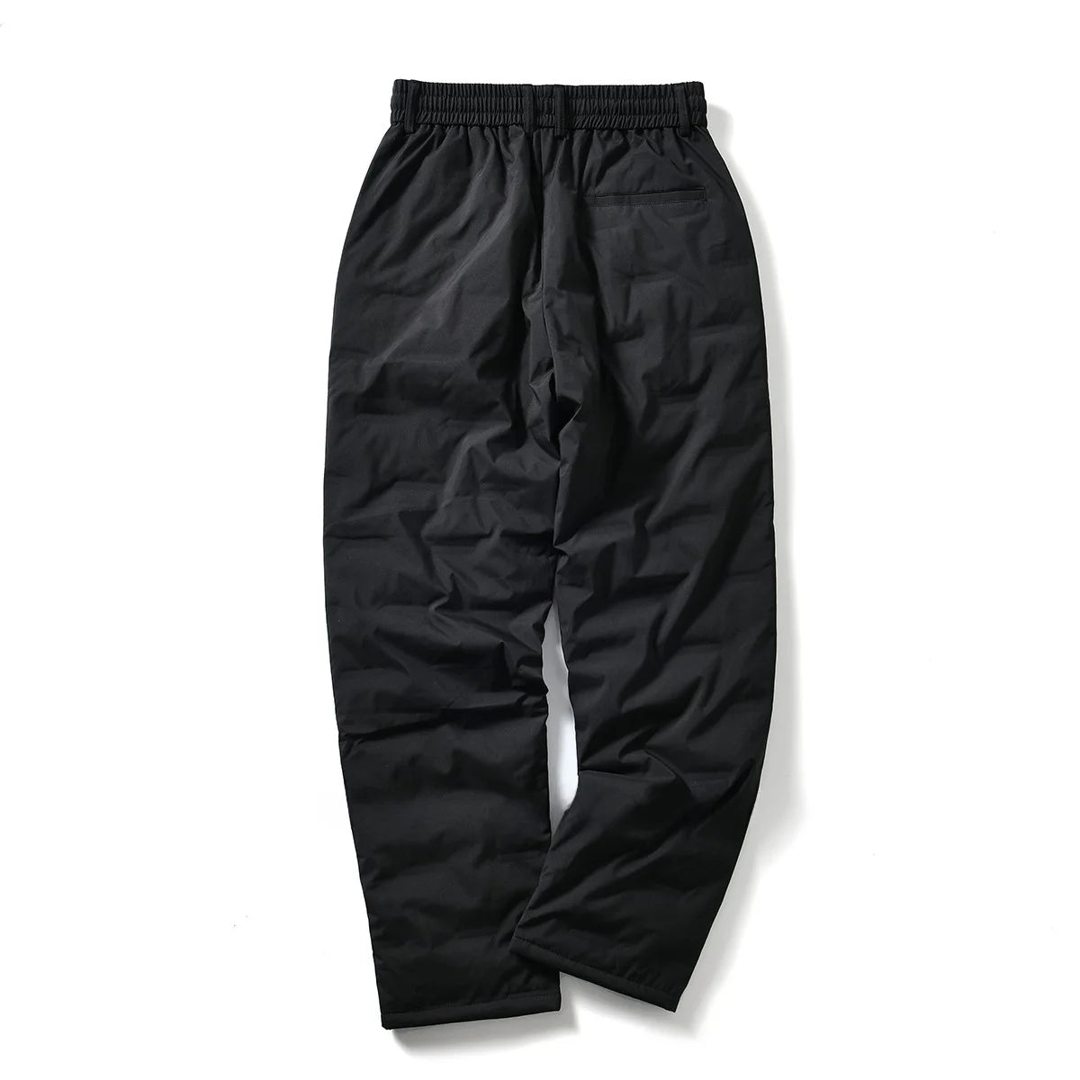 Men's Lightweight Duck down Straight Leg Elastic Waist Pants Winter Warm Casual Fashionable Polyester Fiber Long Trousers