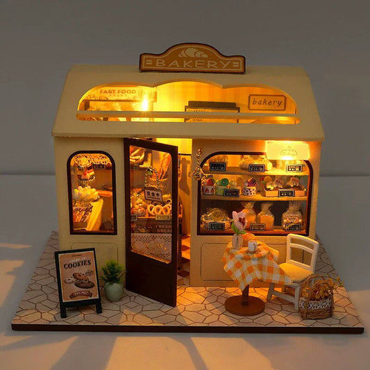 Diy Doll House Miniature Wooden Miniatures House Model Kit Birthday Toy Gifts
