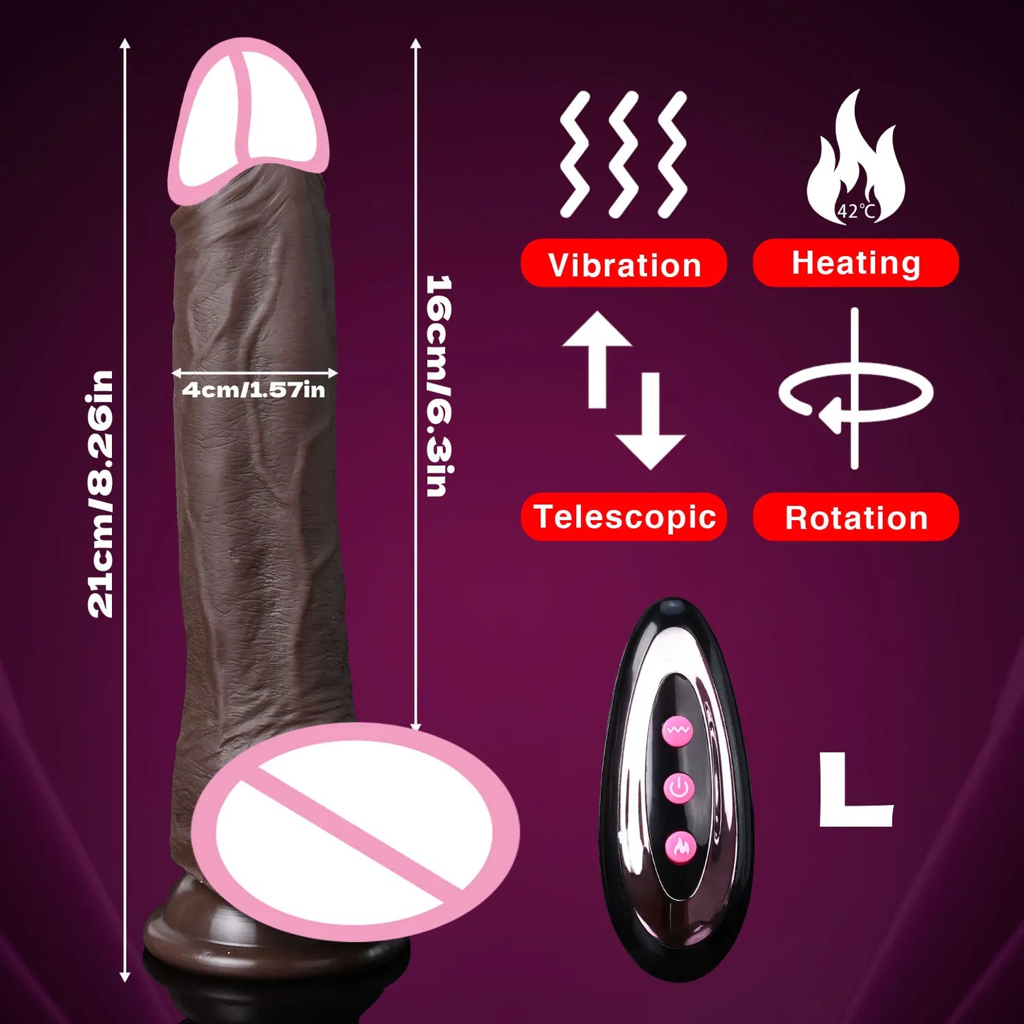 Realistic Telescopic Vibrator for Women Masturbation Anal Climax Toys Penetration Anal Thrusting Penis Dildo Sexy Adult Sex Toys