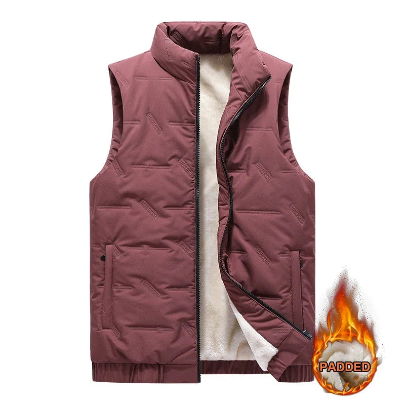 Padded Vest Men's Winter New Men Down Cotton Vest Warm Canvas Horse Jacket Youth Sleeveless Athletic Big Size Men's Clothing 6XL