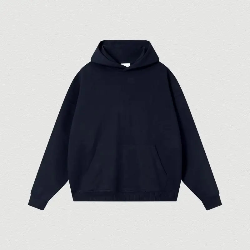 Custom LOGO 400GSM Oversized Frency Terry Autumn Winter Casual Cotton Men Woven Top Solid Color Hoodies Sweatshirt Streatwear