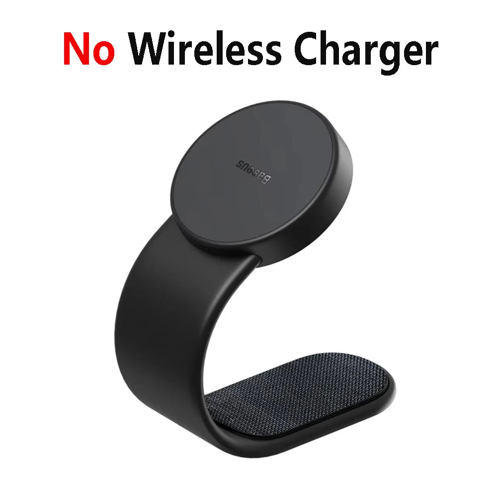 Baseus Magnetic Car Phone Holder 15W Wireless Charger Bendable Car Phone Mount for iPhone 12-17 Stand Dashboard Center Console