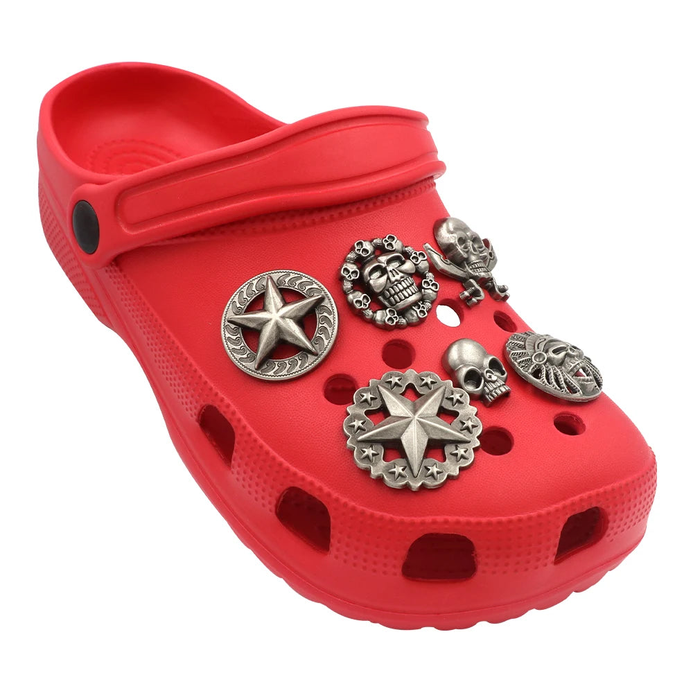 джиббитц Punk Style Shoe Halloween Accessories Charm 1 Set 27 Pcs Metal Украшения Half-body Deer Skeleton Pirate Sandals Adornos