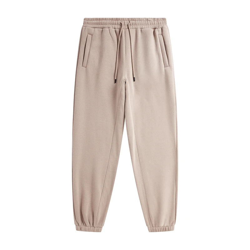 ZODF Trendy Men 345gsm Fleece Sweatpant Unisex Solid Color Loose Retro Hip Hop Winter Joggers Pants Brand Clothes HY0005