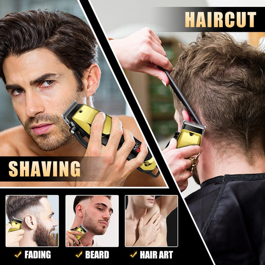 USB Rechargeable Men's Hair, 3-piece oil head and electric Trimmer, suitable for home use shaved hair salon boyfriend gifts