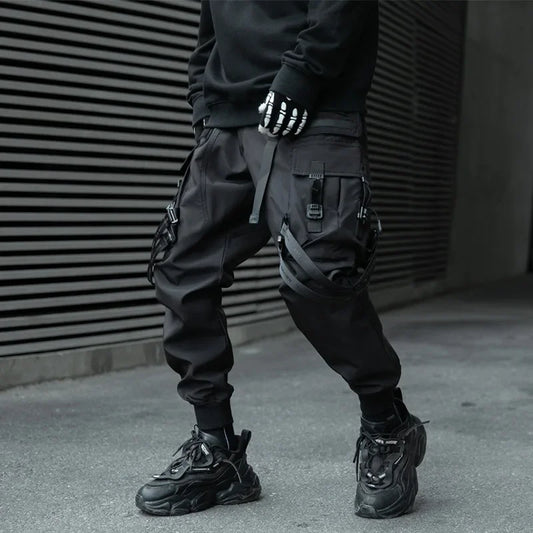 2024 New Fashion Multi-pocket Cargo Pants Men Y2K Tactical Techwear Ankle Pants Punk Style Casual Paratrooper Pants pantalones