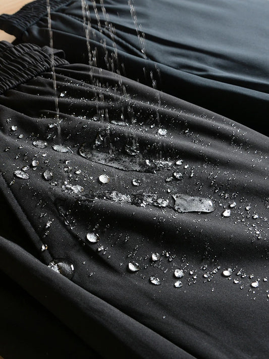 Men's Winter down Pants 90 Duck Feather Filling Windproof Warm Water Resistant Casual Business Style Long Polyester Fabric